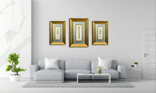 Allah (C.C.) - Elif-Muhammad (S.A.V) Laser-Cut Framed 3-Piece Picture Set
