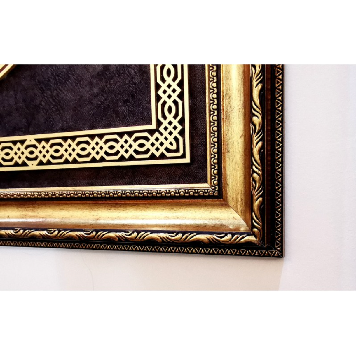 Coffee-Colored Velvet Texture, Asr Period Islamic Square Painting